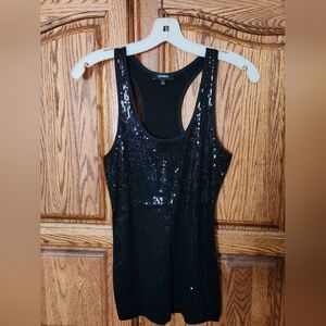 Express Black Sequin Tank Top